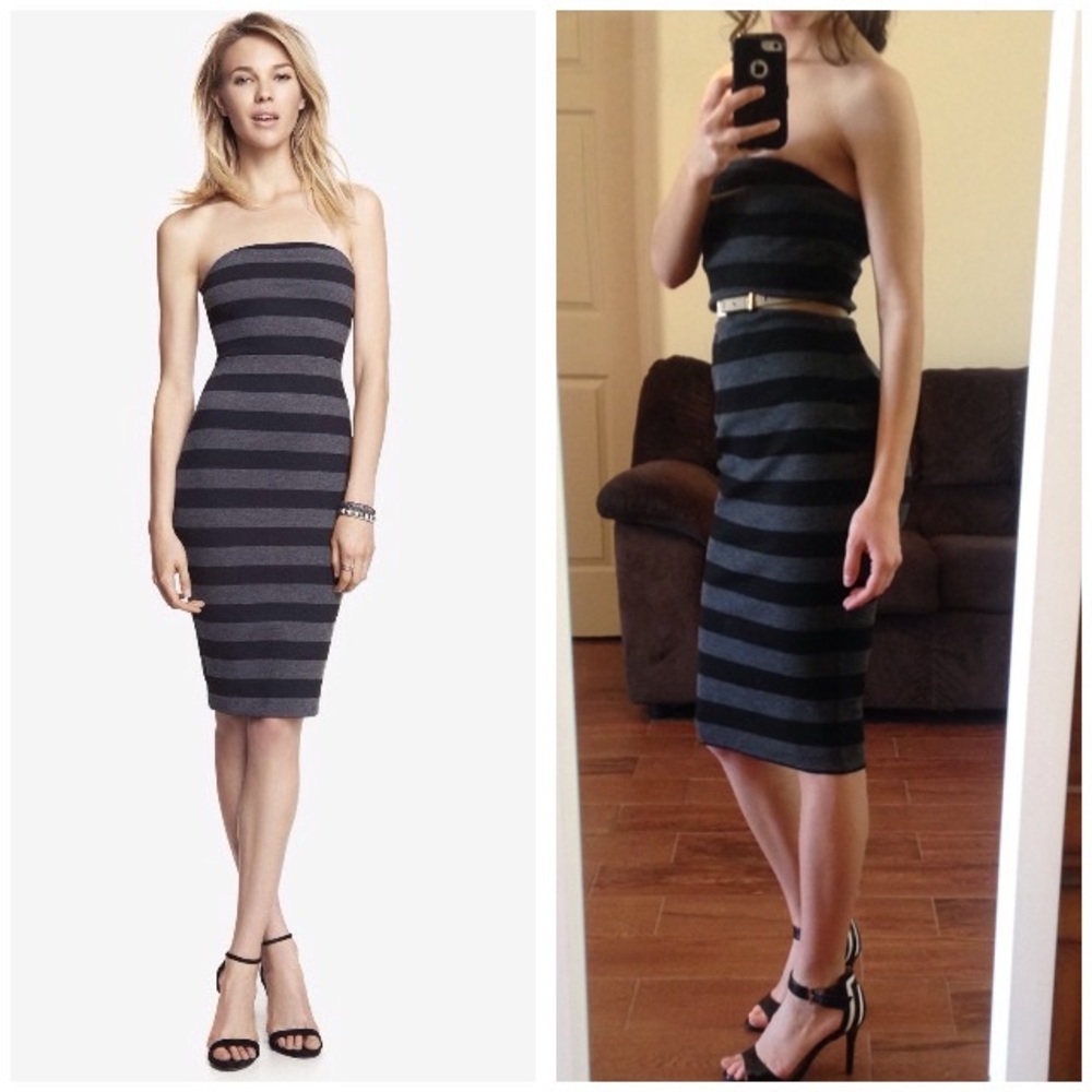 Express Stretch Striped Tube Dress